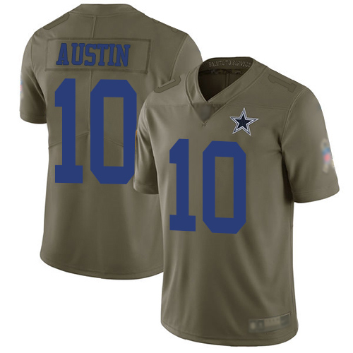 Men Dallas Cowboys Limited Olive Tavon Austin #10 2017 Salute to Service NFL Jersey->nfl t-shirts->Sports Accessory